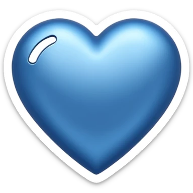 heart with a metallic blue finish sticker