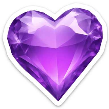 Purple crystal heart sticker