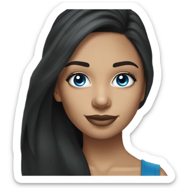 "Black" jeep compass car driven by sexy blue eyed brunette girl with black straight hair sticker