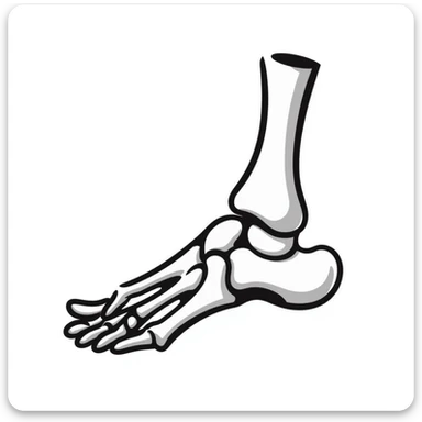 hand-drawn skeleton foot anatomy with visible bones and joints sticker