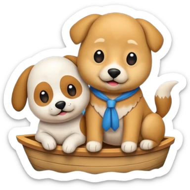 crea un emoji de buenas noches  con texto Javier un profesor y Tobi q sea un perro sticker