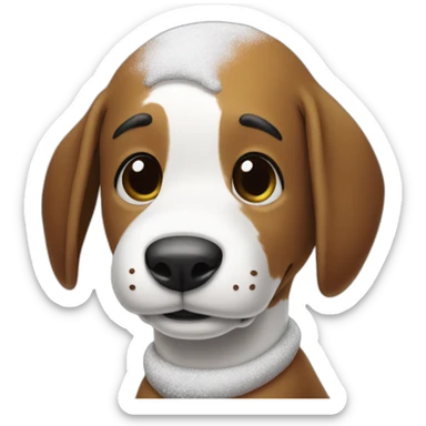 Snoopy with powdered sugar on face sticker