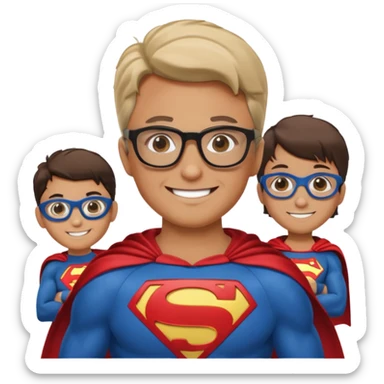 My github user name is superhero dev, realistic one adult in noman family sticker