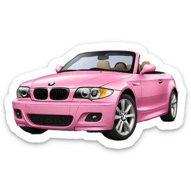 pink convertible 128i bmw sticker
