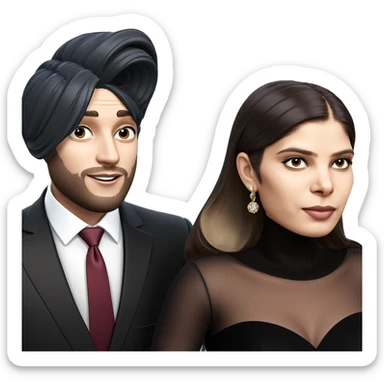 formal couple in elegant attire sticker