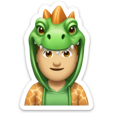 Humano con pijama de dinosaurio  sticker