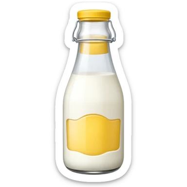 baby Milk bottle with yellow cap  sticker