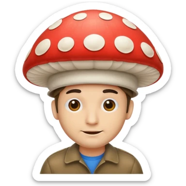 man with mushroom hat sticker