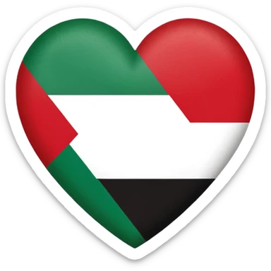 heart emoji with Palestinian flag pattern sticker