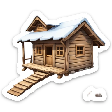 A hut in the mountains  sticker