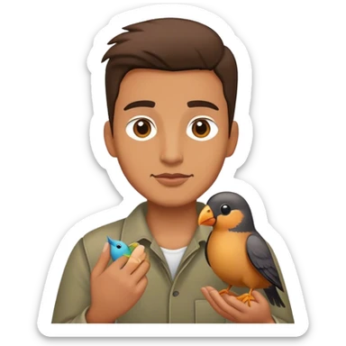 Dude holding a bird sticker