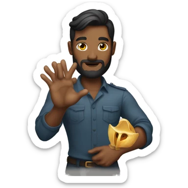 siren men holding a diamong on his hand sticker