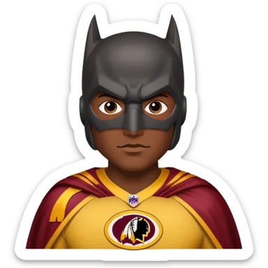 Batman with the Washington redskins uniform sticker