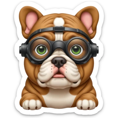 bulldog with night vision goggles sticker
