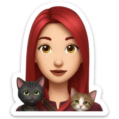Katarina and kitten sticker