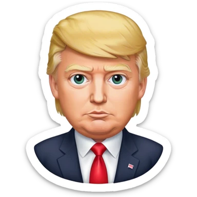 A very realistic Trump as in the photo in real life sticker