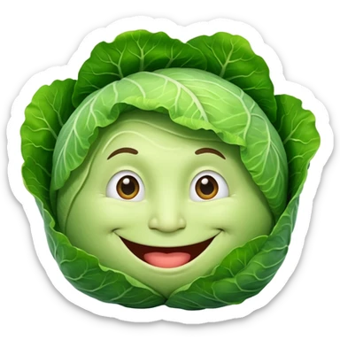 the vegetable carbige with a very big smile sticker