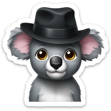 Iphone emojis , koala with black hat sticker