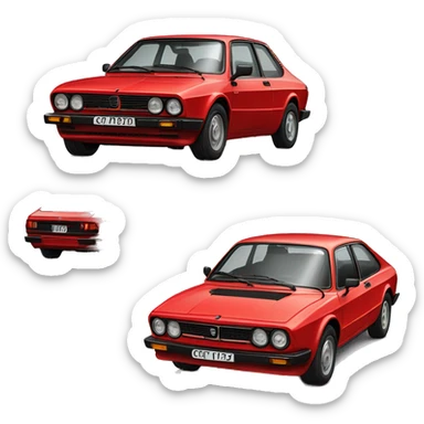 alf romeo alfetta gtv 1981 red sticker