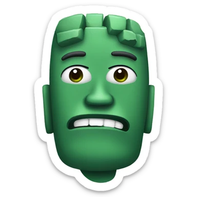 Moai who vomits with green vomit sticker
