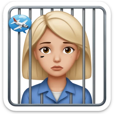 Still wild, but you’ll realize they’re wiser than they seem. Freedom is their top priority — don’t try to cage them.
woman behind bars sad with a text bubble thinking about airplanes sticker