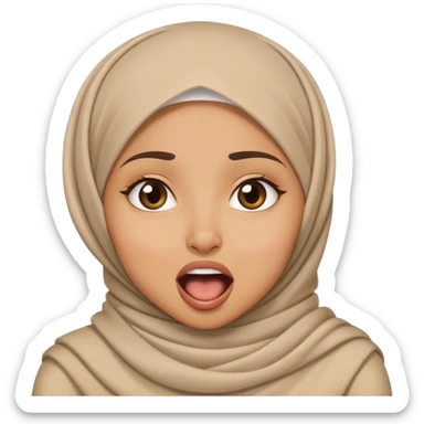 Hijabi lightskin girl choking herself as a joke sticker