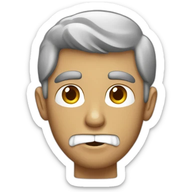 homme qui bave avec colle visqueux dans la bouche sticker