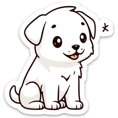 Puppy with throwing a kiss sticker