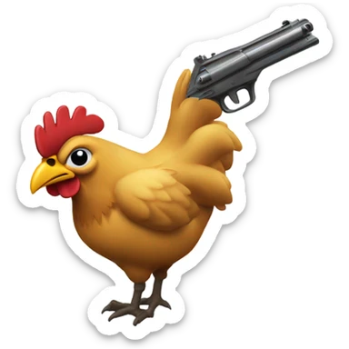 Gallina con pistola sticker