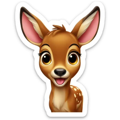 bambi showing tongue sticker
