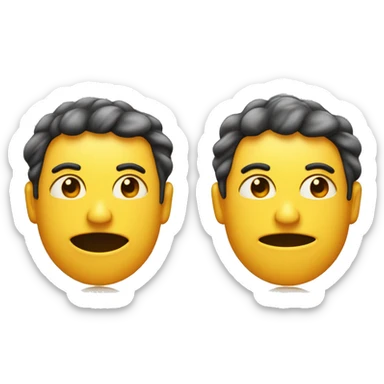 An image with two identical emoji faces. On the left, a face that looks hot and sweaty with drops of sweat and a tired expression. On the right, the same face but smiling happily. Both emojis should be the same size and style sticker
