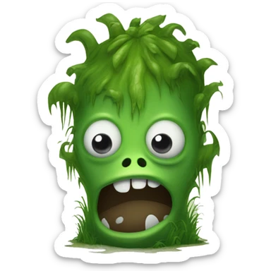 green swamp monster peeking his head out of the swamp. sticker