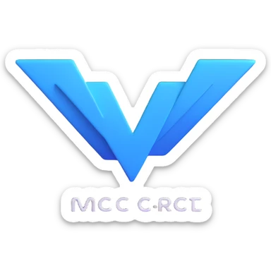 sleek blue and white 3D corporate logo sticker