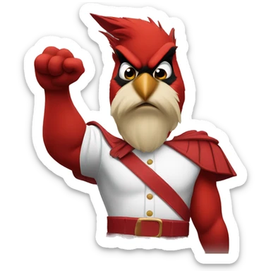 Cardinal flexing over wildcat sticker