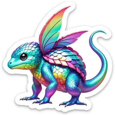 Shiny Exotic Tropical Pokémon-Fakémon-hybrid-creature (full body) sticker