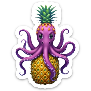 Octopus on a pineapple sticker