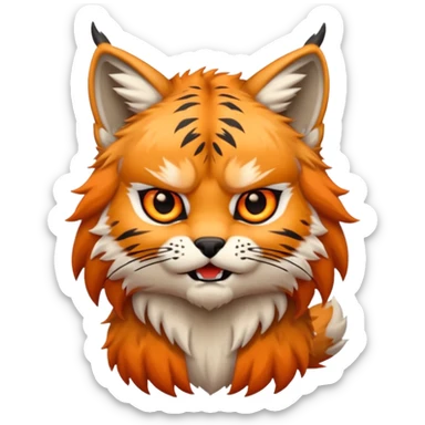 Chibi Sticker lynx angry sticker