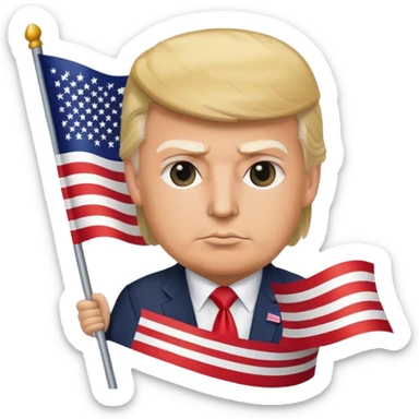 trump with a flag sticker