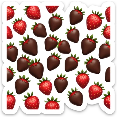 lots of strawberries in melted chocolate sticker