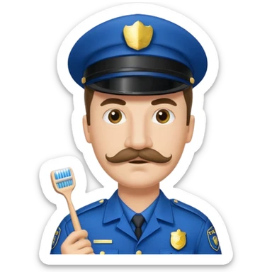 policeman with toothbrush moustache sticker