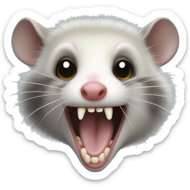 Opossum showing teeth sticker