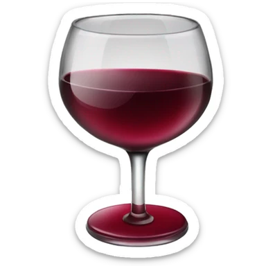 Red wine glass with lip stick stain sticker