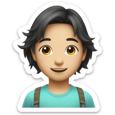 beautiful asian kid happy sticker