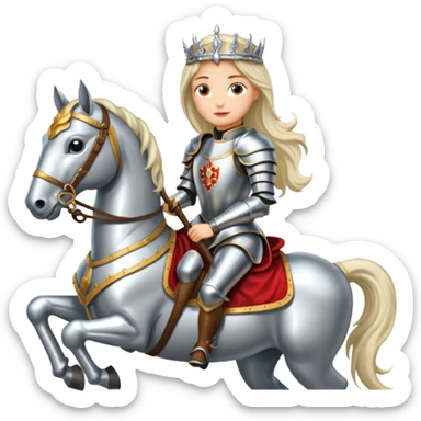 Renaissance princess knight on horse sticker