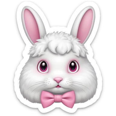 white bunny with pink bowtie sticker