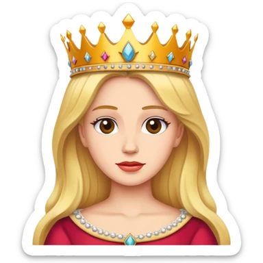 A queen putting on her crown sticker