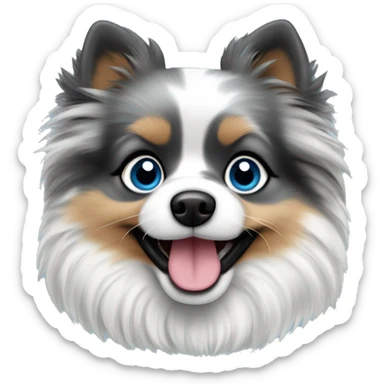 Blue Merle Pomeranian puppy sticker