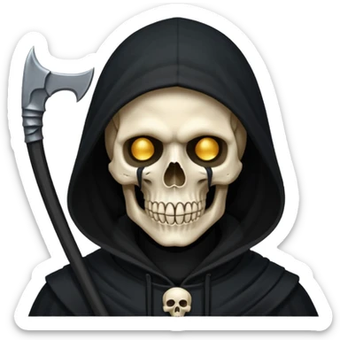 black hood skull scythe sticker