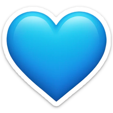 Blue heart with small blue heart close to it sticker