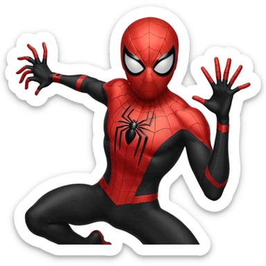homen aranha de viuva negra sticker